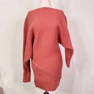 Cult Gaia Kitty Knit Sweater Dress XS Jaipur Rose NWT Wool Blend Ribbed Knit